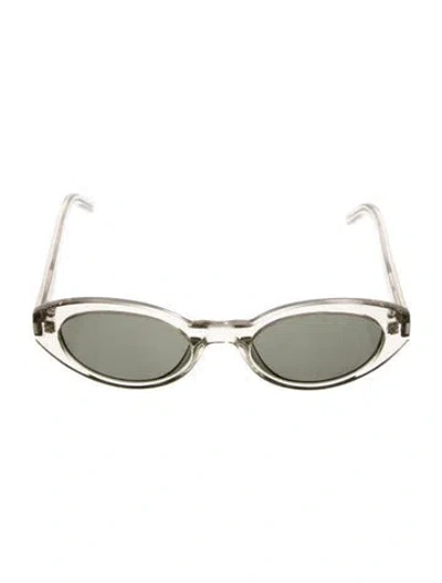 Pre-owned Saint Laurent Round Tinted Sunglasses In Transparent