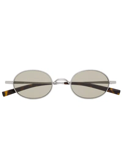 Saint Laurent Round Titanium Sunglasses With 47 Mm Nylon Lenses And 22 Mm Bridge-140 Mm Temples In Argento