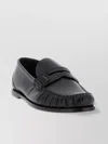 Saint Laurent Round Toe Rubber Sole Loafers
