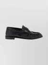 Saint Laurent Cassandre Leather Loafers In Black