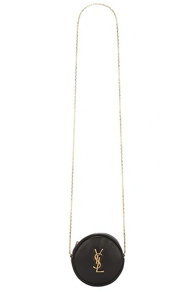 Saint Laurent Round Zip Chain Bag In Nero