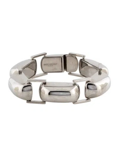 Pre-owned Saint Laurent Rounded Link Bracelet, 7.5" In Multicolor