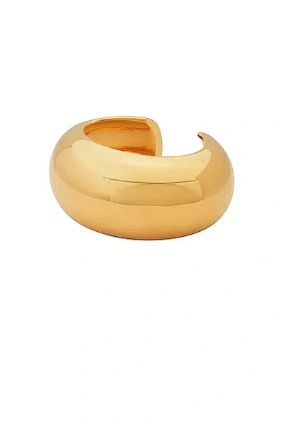 Saint Laurent Rounded Smooth Cuff In Gold