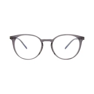 Pre-owned Saint Laurent Round-frame Acetate Optical Frames 'grey/transparent' | Men's Size Onesize