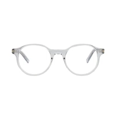 Pre-owned Saint Laurent Round-frame Acetate Optical Frames 'grey/transparent' | Men's Size Onesize