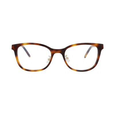 Pre-owned Saint Laurent Round-frame Acetate Optical Frames 'havana Gold Transparent' | Multi-color | Women's S In Multicolor