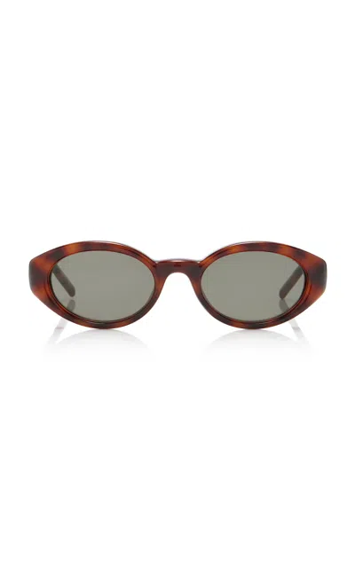 Saint Laurent Round-frame Bio-injection Sunglasses In Brown