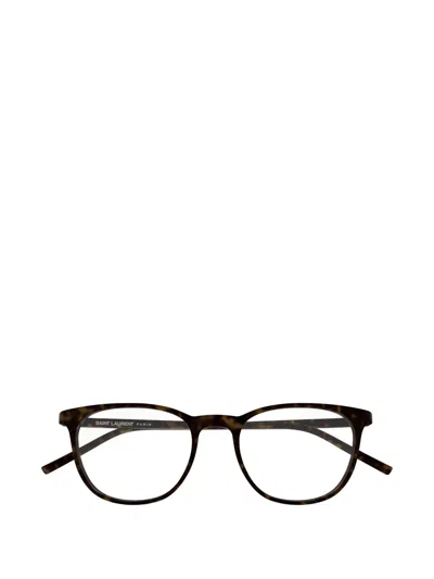 Saint Laurent Round-frame Glasses In Brown