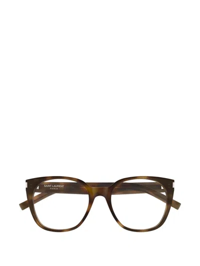 Saint Laurent Round-frame Glasses In Neutral