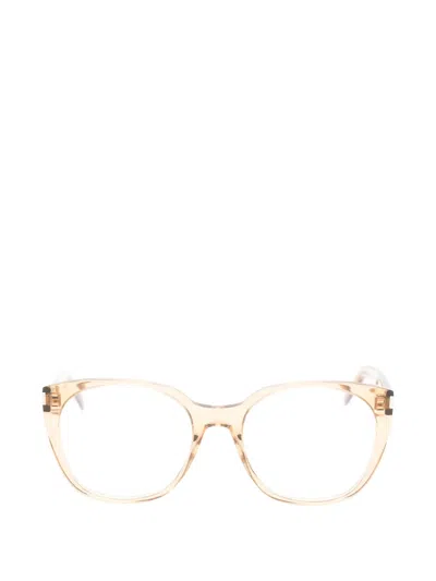 Saint Laurent Round-frame Glasses In Yellow