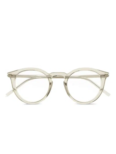 Saint Laurent Round-frame Glasses In Neutral