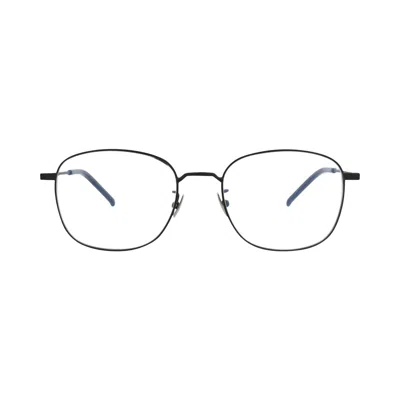 Pre-owned Saint Laurent Round-frame Metal Optical Frames 'black/transparent' | Men's Size Onesize