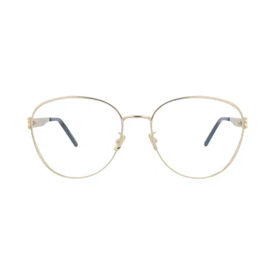 Pre-owned Saint Laurent Round-frame Metal Optical Frames 'gold/transparent' | Women's Size Onesize
