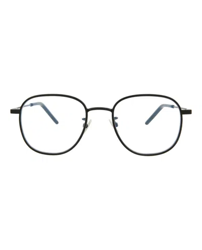 Pre-owned Saint Laurent Roundframe Metal Optical Frames In Black Black Transparent (sl362/30008491/001)