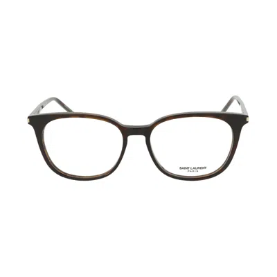 Pre-owned Saint Laurent Round-frame Optical Glasses 'shiny Classic Havana' | Brown | Women's Size Onesize