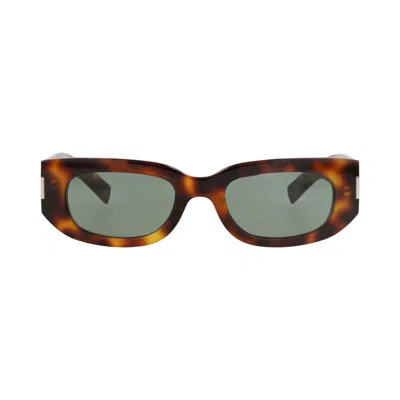 Pre-owned Saint Laurent Round-frame Recycled Acetate Sunglasses 'havana/green' | Brown | Men's Size Onesize