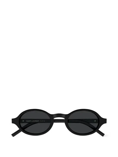 Saint Laurent Round-frame Sunglasses In Black