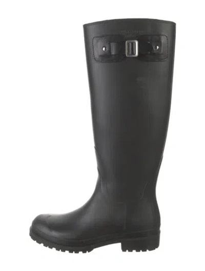 Pre-owned Saint Laurent Rubber Rain Boots In Black