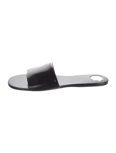 Pre-owned Saint Laurent Rubber Slides In Black