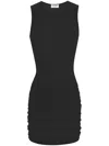 Saint Laurent Ruched Mini Dress In Black