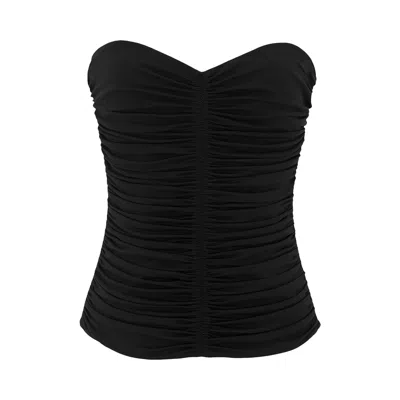 Pre-owned Saint Laurent Ruched Strapless Top 'black' | Women's Size 38