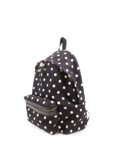 Pre-owned Saint Laurent Rucksack Polka-dot Backpack In Black