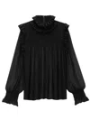 Saint Laurent Ruffled Blouse In Black