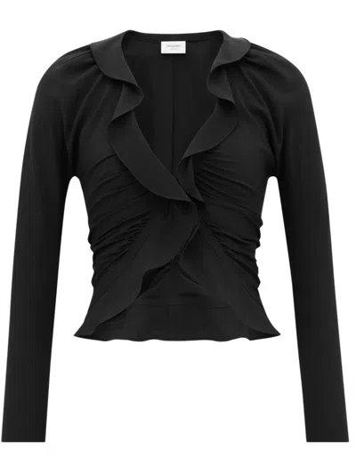 Saint Laurent Ruffled Blouse In Black