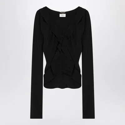 SAINT LAURENT SAINT LAURENT RUFFLED BLOUSE IN