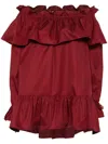 Saint Laurent Cotton Twill Mini Dress In Red