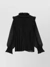 Saint Laurent Ruffled High Collar Blouse