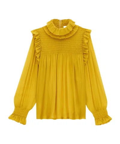 SAINT LAURENT SAINT LAURENT RUFFLED LONG-SLEEVED BLOUSE
