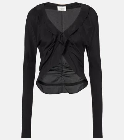 SAINT LAURENT RUFFLED SILK BLOUSE