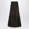 Saint Laurent Paisley Sheer Ruffled Maxi Skirt