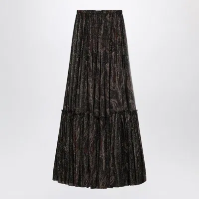SAINT LAURENT SAINT LAURENT  RUFFLED SKIRT WITH PAISLEY PRINT