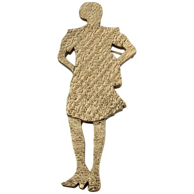 Pre-owned Saint Laurent Runway Fall 2010 Yves  Ysl Woman Silhouette Brooch In Sand