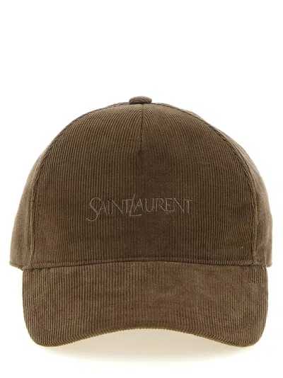 Saint Laurent Sa340960bm Baseball Cap In Brown