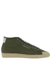 Saint Laurent High-top Sneakers With Embossed Back Tab In Green
