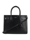 Saint Laurent Small Black Leather Handbag With Accordion Sides For Women
