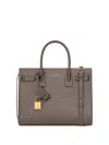 Saint Laurent Borsa Sac De Jour Baby In Pelle Liscia In Gray