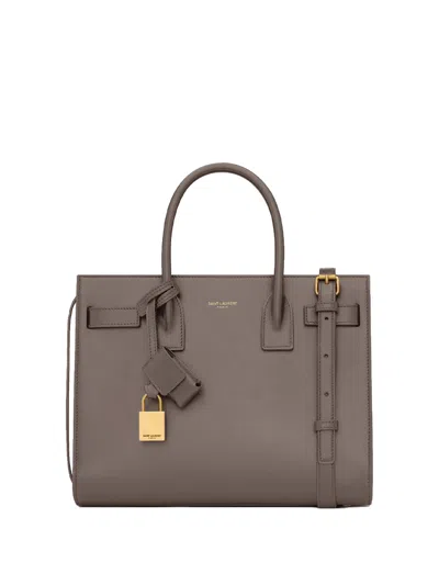 Saint Laurent Borsa Sac De Jour Baby In Pelle Liscia In Gray