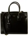 Saint Laurent Small Black Leather Handbag With Accordion Sides For Women In Black
