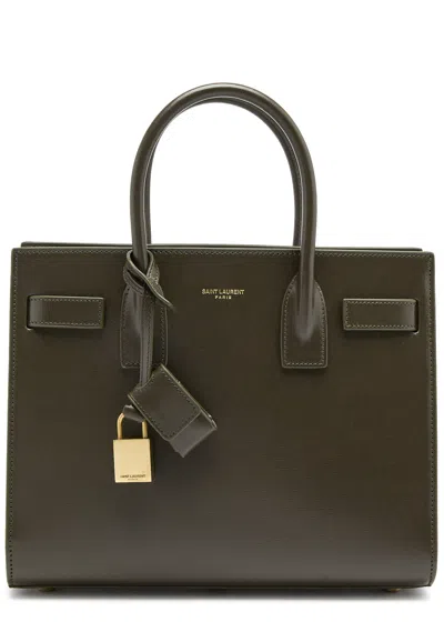 Saint Laurent Sac De Jour Baby Leather Top Handle Bag In Olive