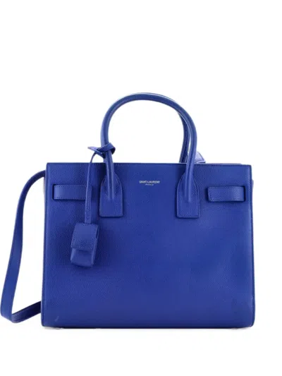Pre-owned Saint Laurent Sac De Jour Bag Leather Baby Tote Bag In Blue