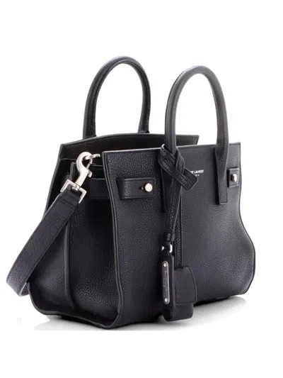 Pre-owned Saint Laurent Sac De Jour Bag Leather Nano Tote Bag In Black