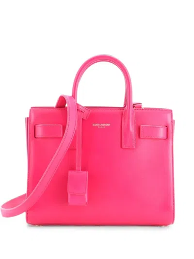 Pre-owned Saint Laurent Sac De Jour Bag Leather Nano Tote Bag In Pink