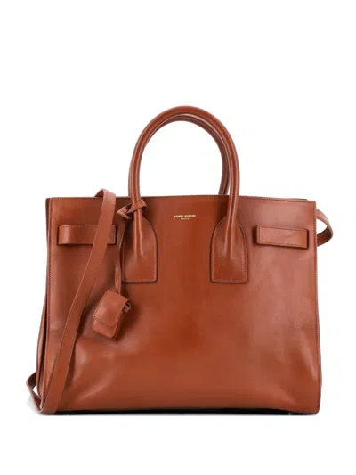 Pre-owned Saint Laurent Sac De Jour Bag Leather Small Satchel In Brown