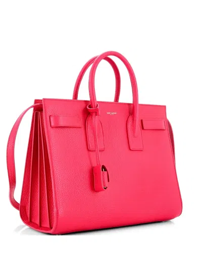 Pre-owned Saint Laurent Sac De Jour Bag Leather Small Satchel In Pink