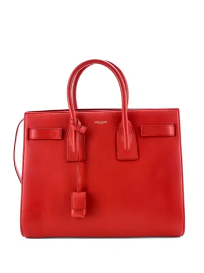 Pre-owned Saint Laurent Sac De Jour Bag Leather Small Satchel In Red