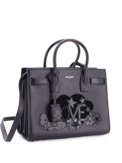 Pre-owned Saint Laurent Sac De Jour Bag Patchwork Leather Baby Tote Bag In Black